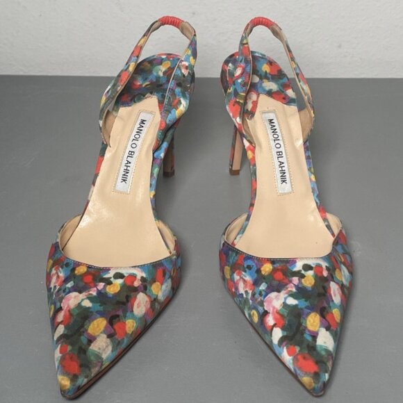 Manolo Blahnik Carolyne Slingback Pumps Womens - Picture 3 of 9